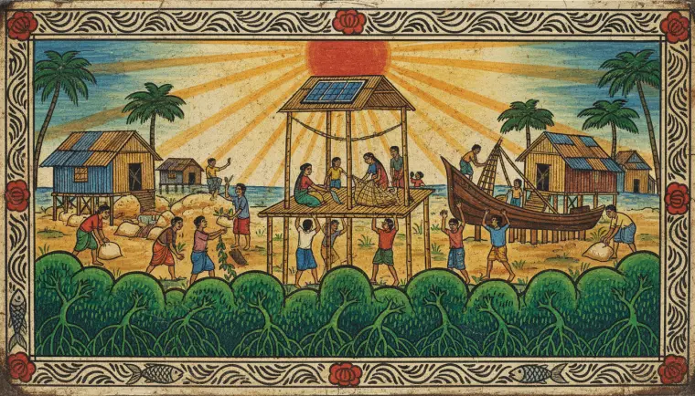 A rickshaw painting linked to a scannable audio capsule