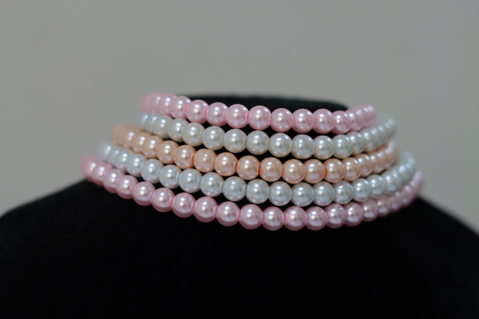 Pastel Multi-Layer Pearl Stretch Bracelet