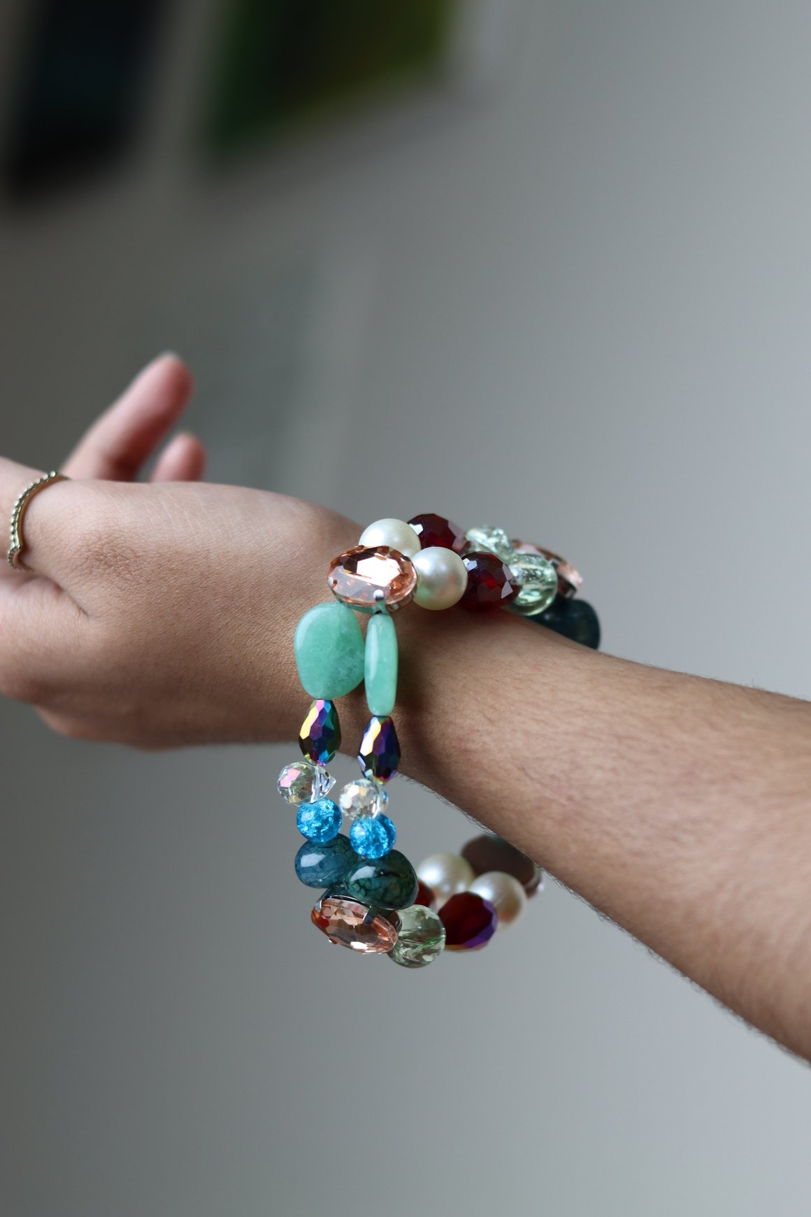 Multicolor Crystal & Gemstone Bracelet
