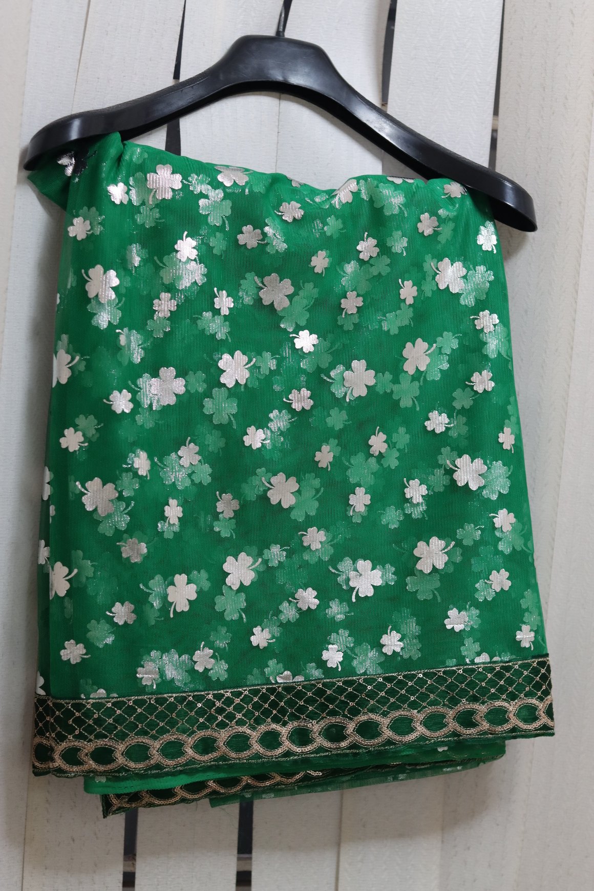 Emerald Green Paper Silk Saree