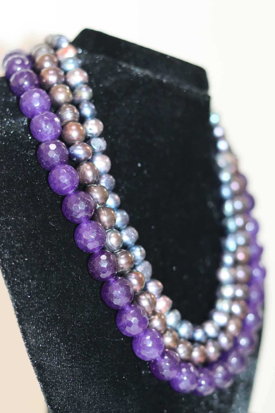Purple Pearl Layered Necklace