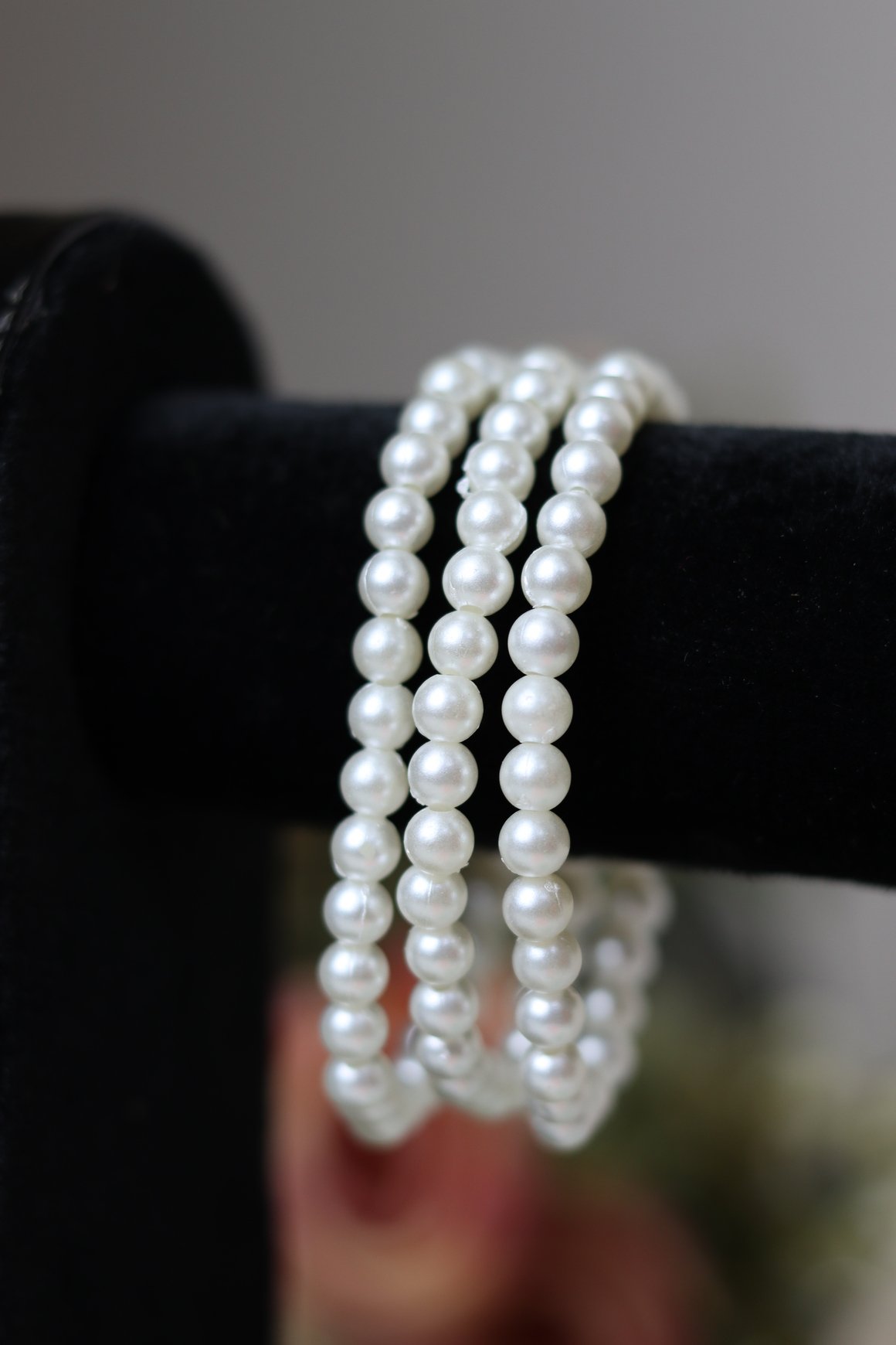 Classic Triple-Strand Pearl Bracelet