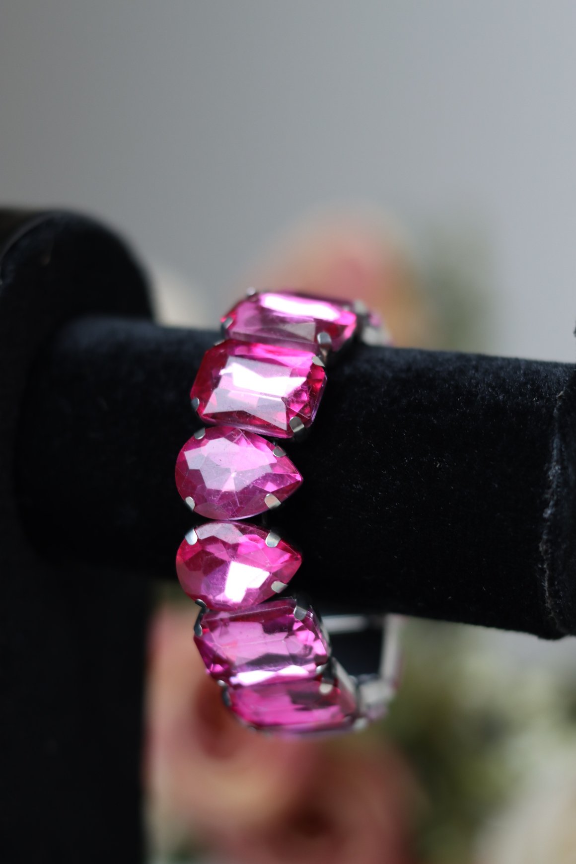 Fuchsia Crystal Statement Bracelet