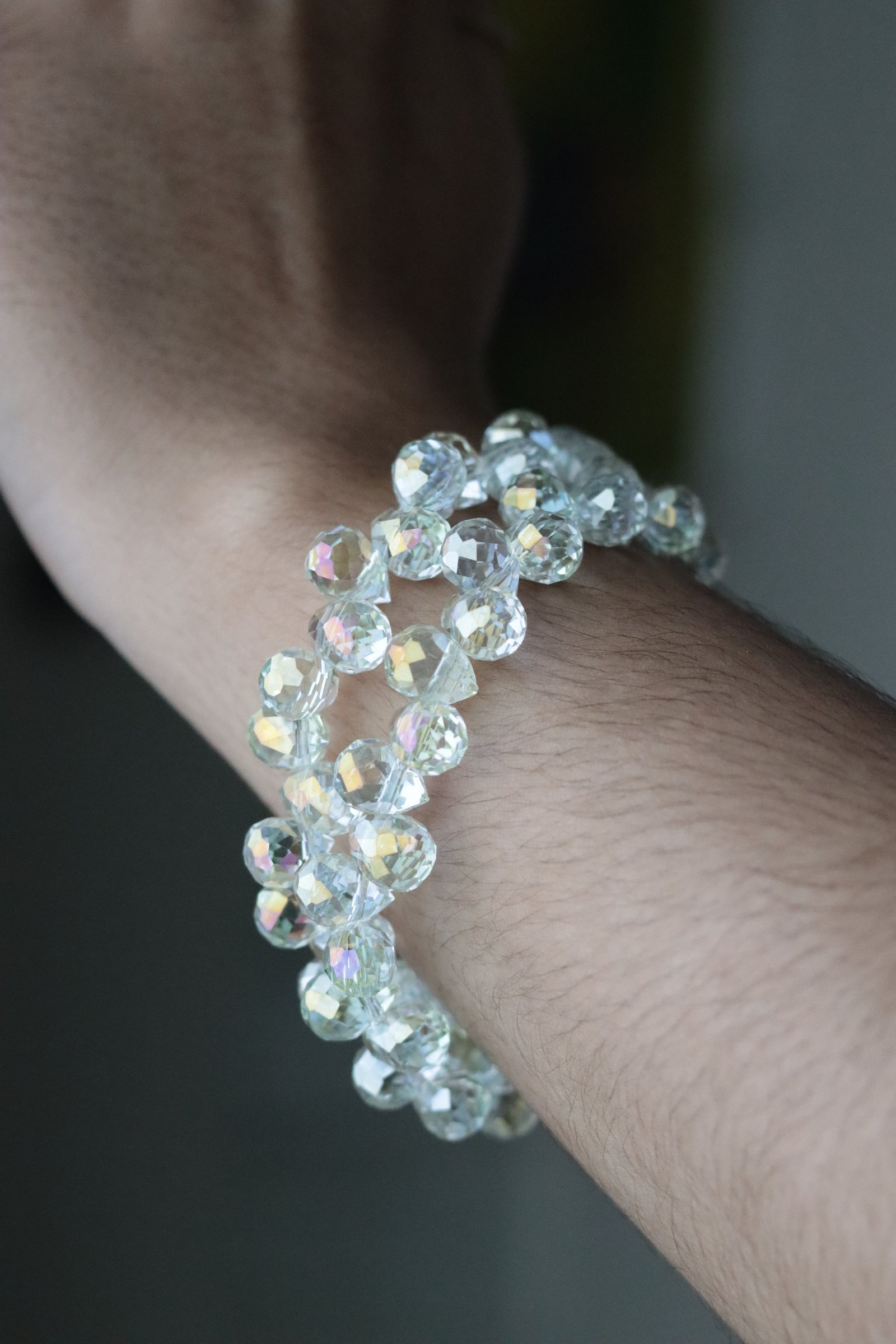 Iridescent Crystal Mesh Bracelet