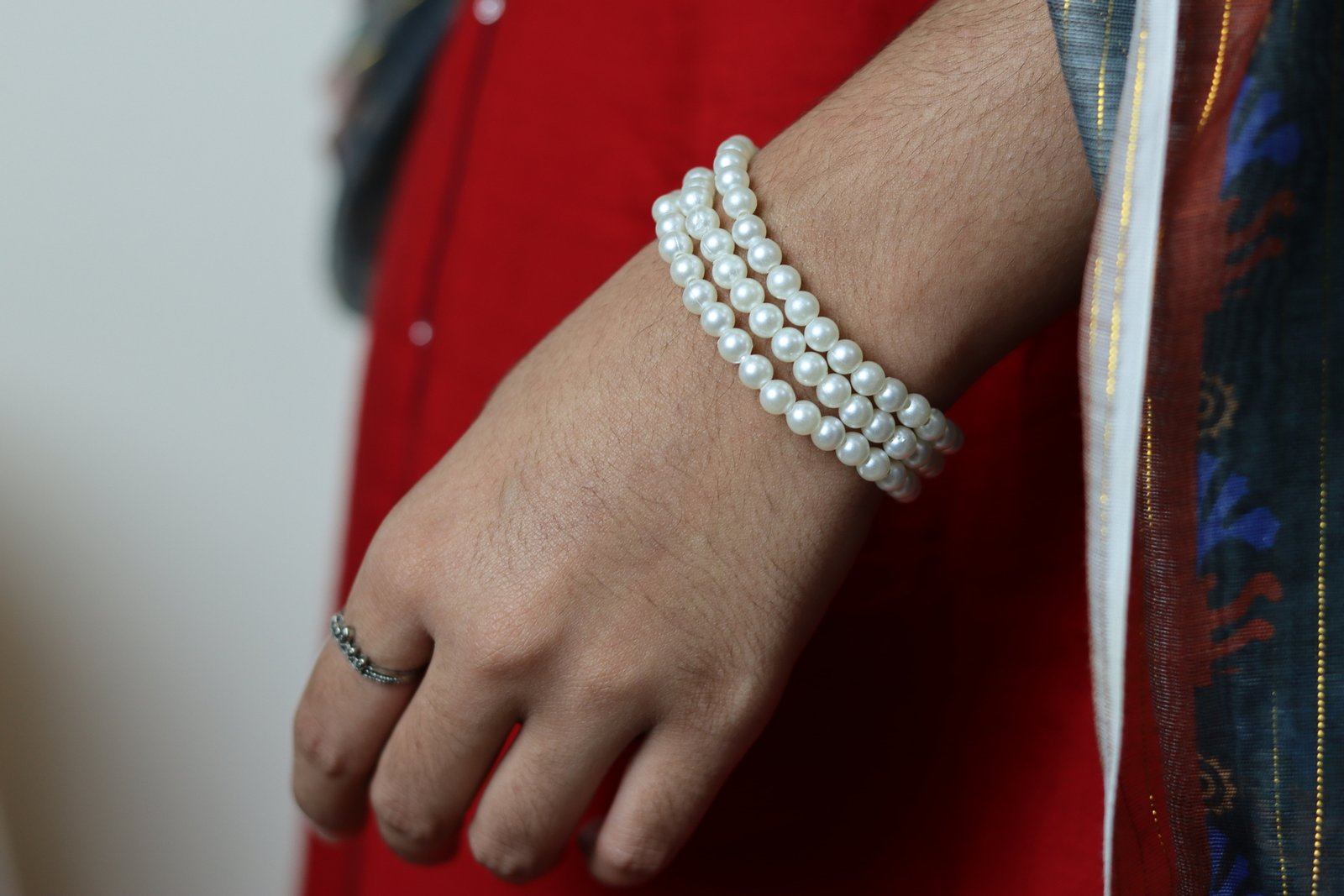 Classic Triple-Strand Pearl Bracelet