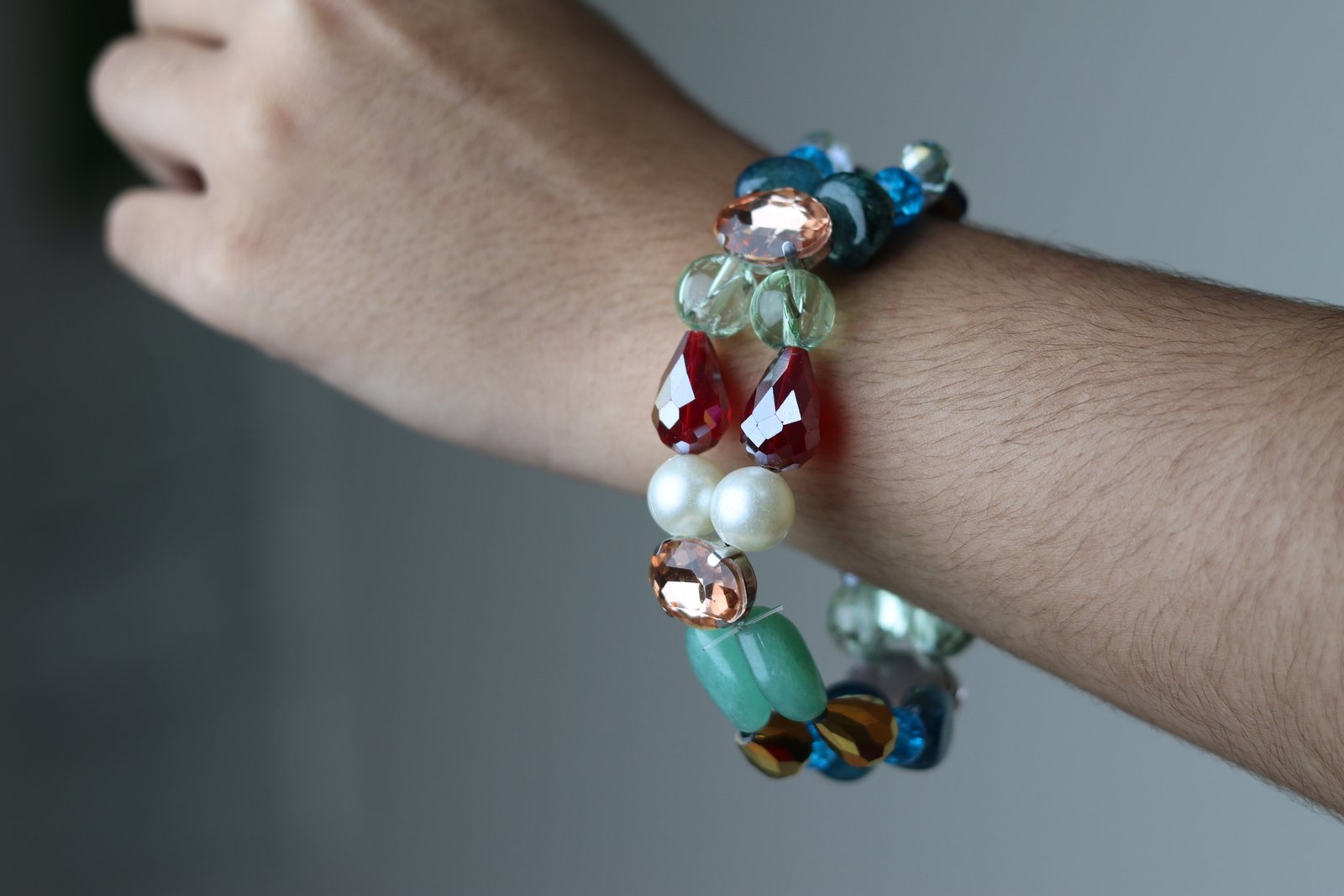 Multicolor Crystal & Gemstone Bracelet