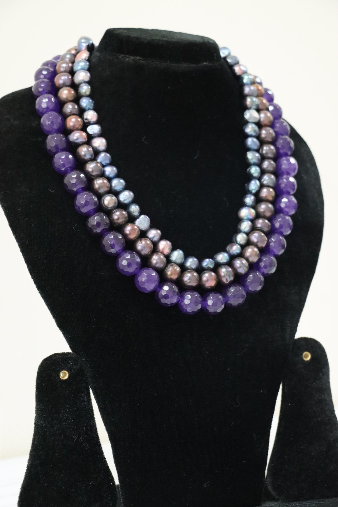 Purple Pearl Layered Necklace