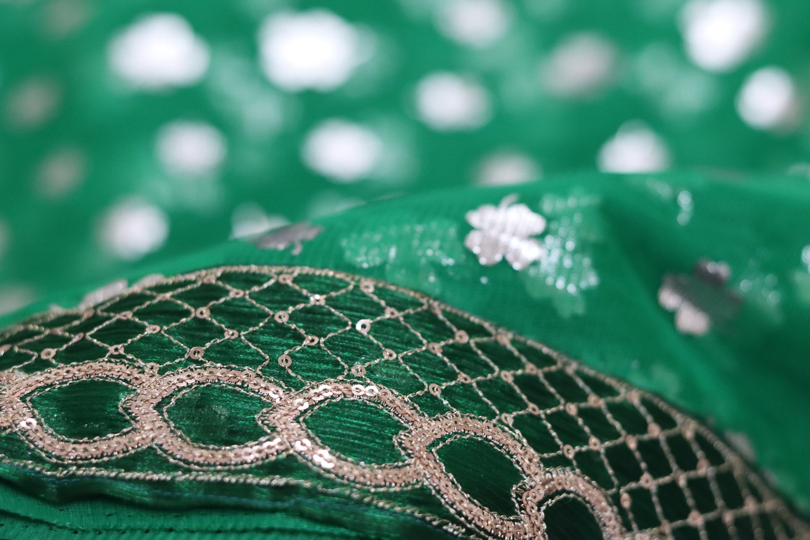 Emerald Green Paper Silk Saree