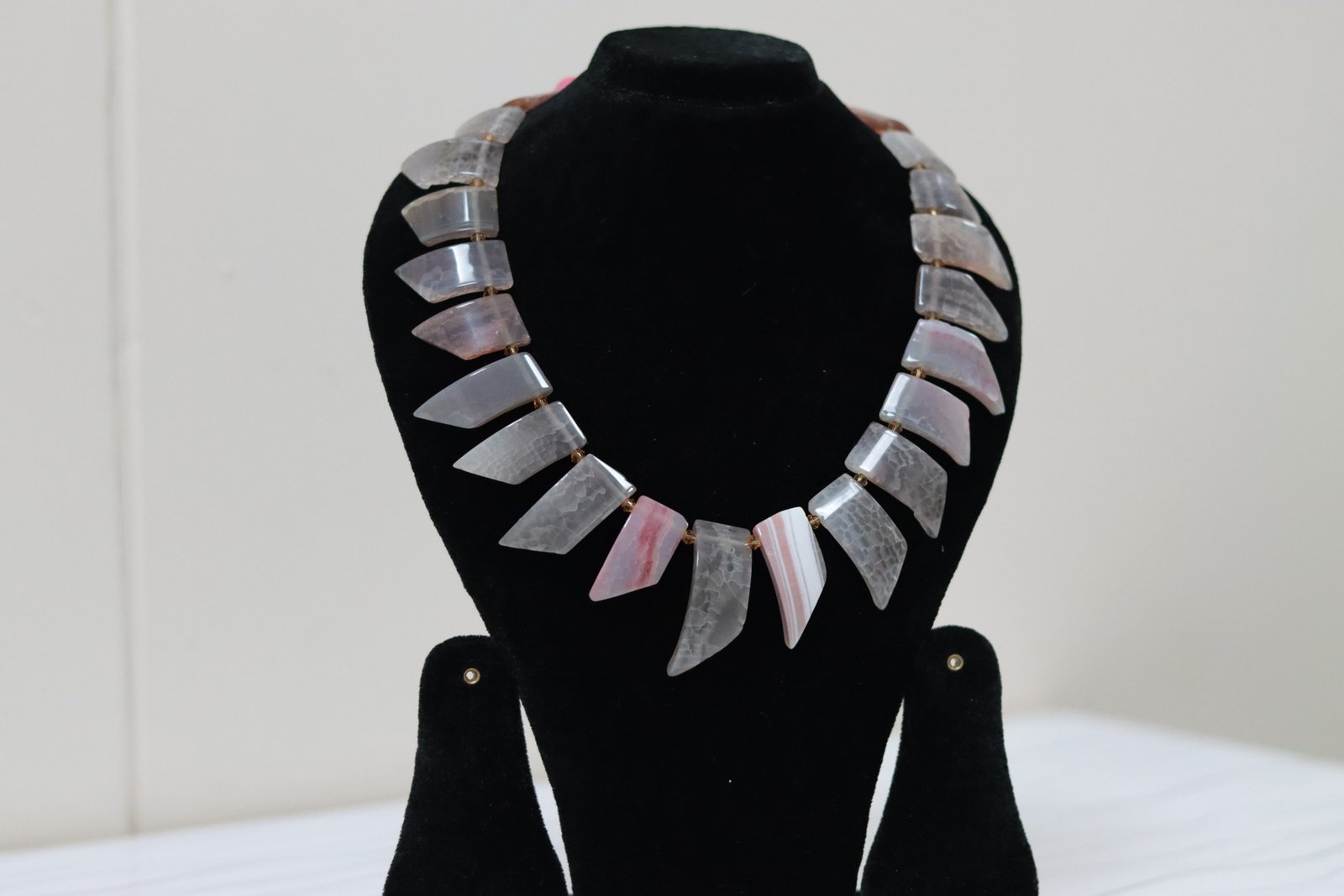 Natural Agate Slice Statement Necklace