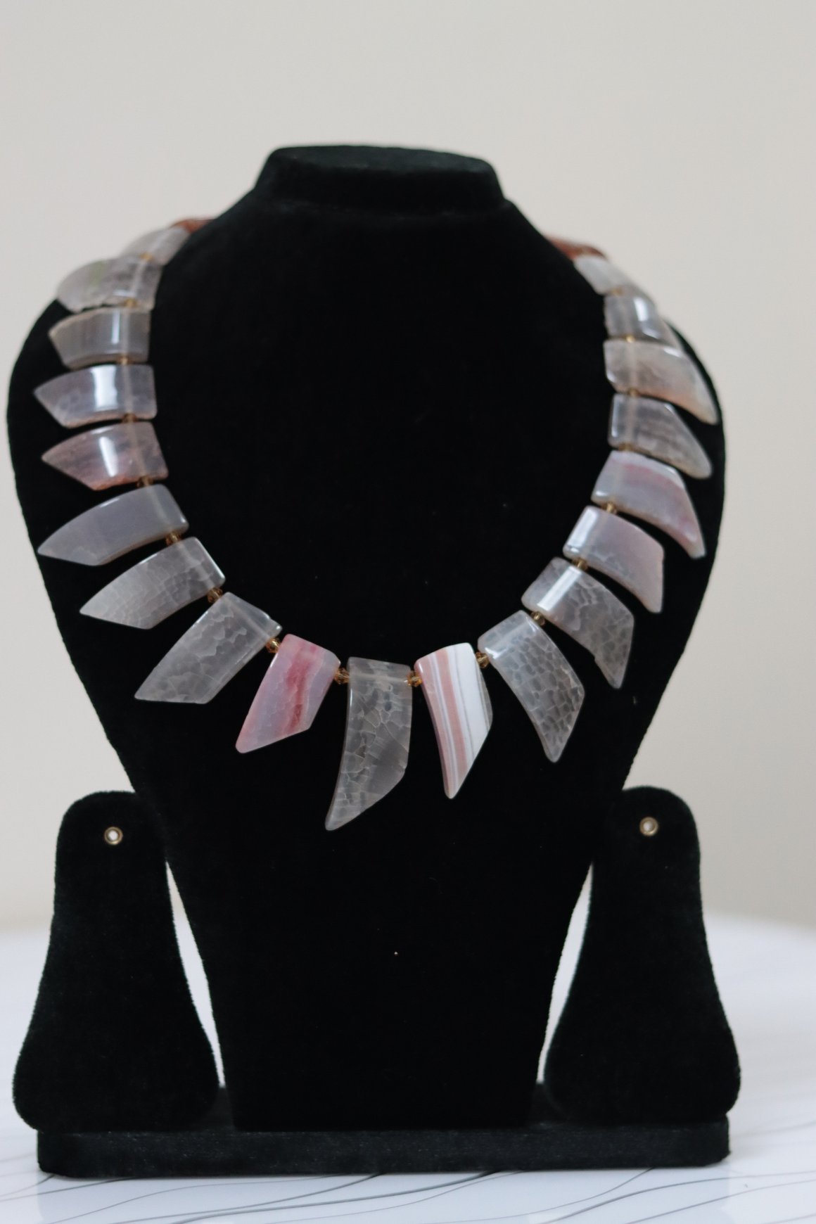Natural Agate Slice Statement Necklace