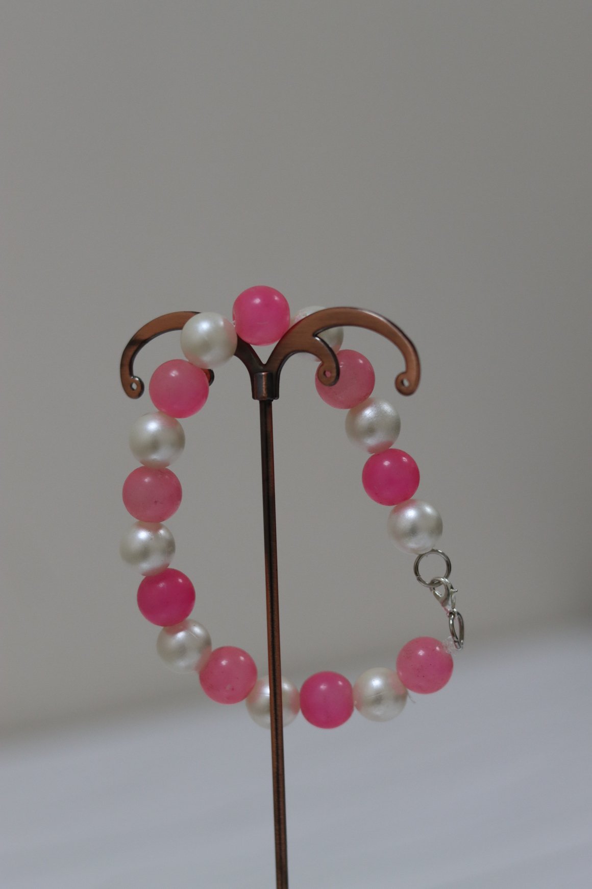 Pink Jade & Pearl Beaded Bracelet