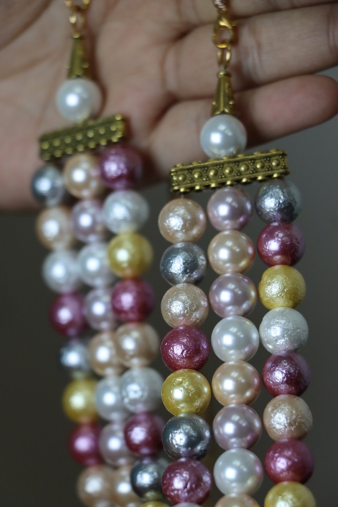 Pastel Multi-Color Pearl Layered Necklace