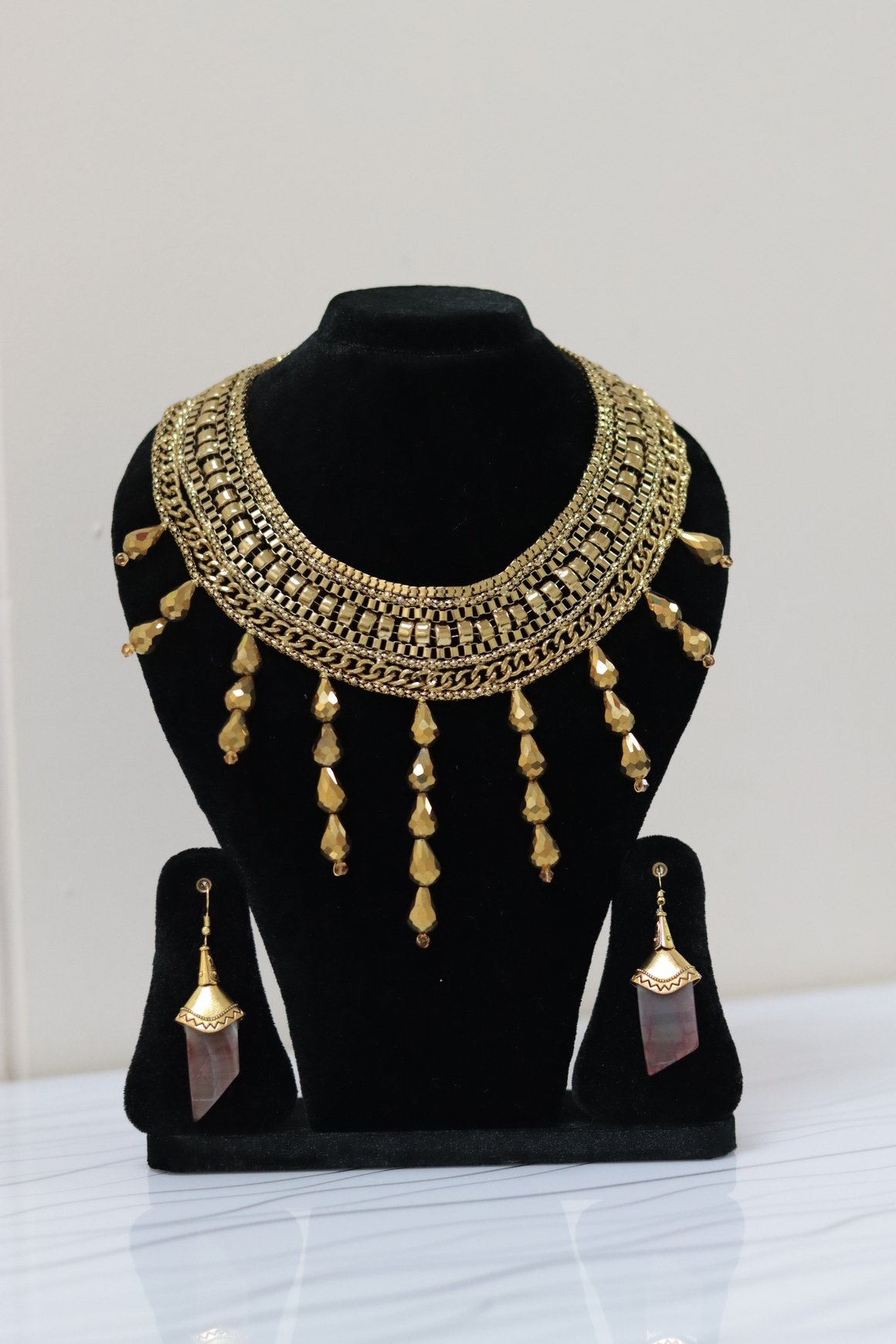 Golden Fringe Choker Set