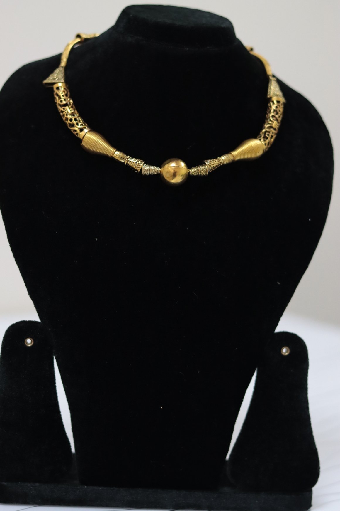 Antique Gold Filigree Hasli Necklace