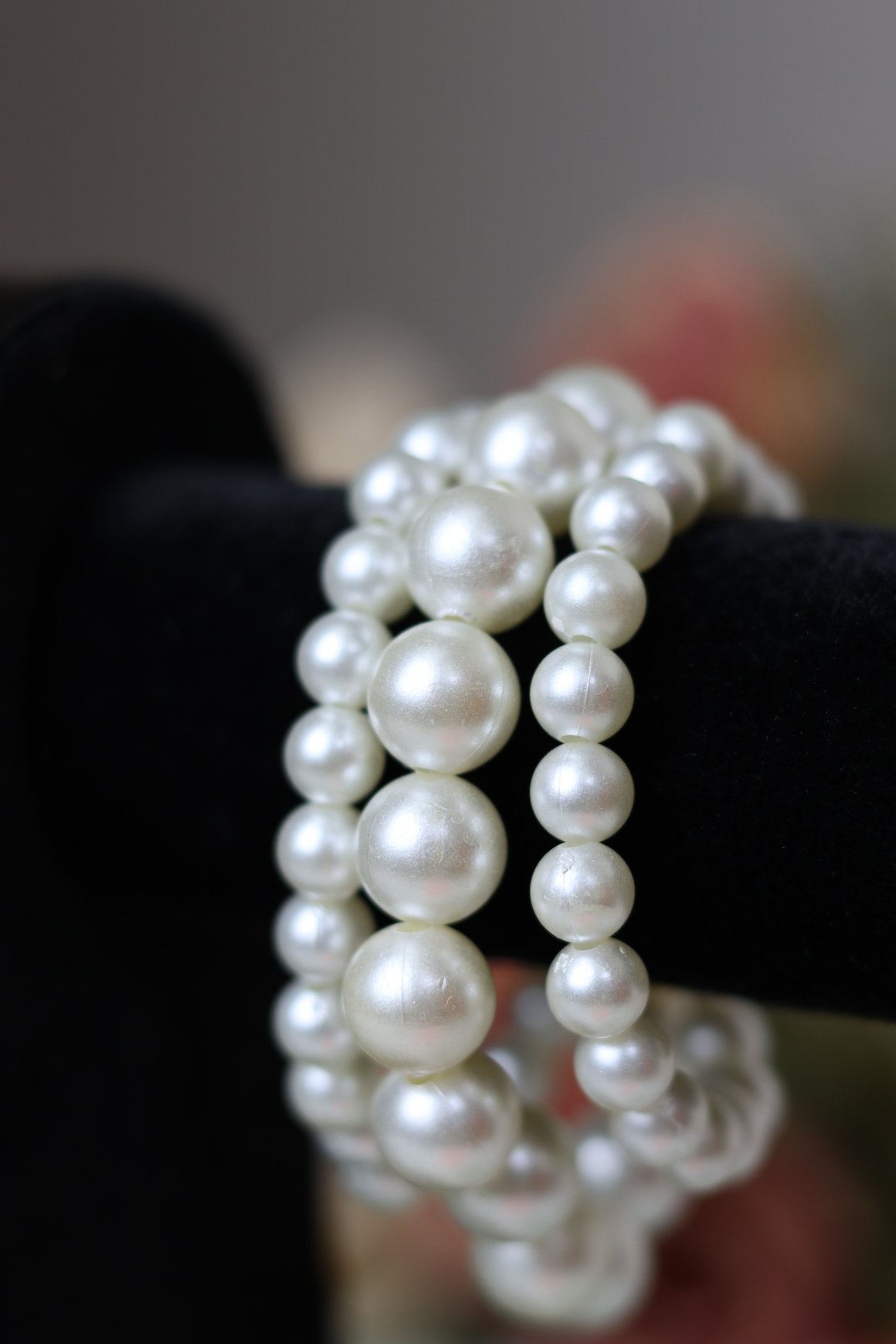 Triple-Strand Pearl & Crystal Cuff