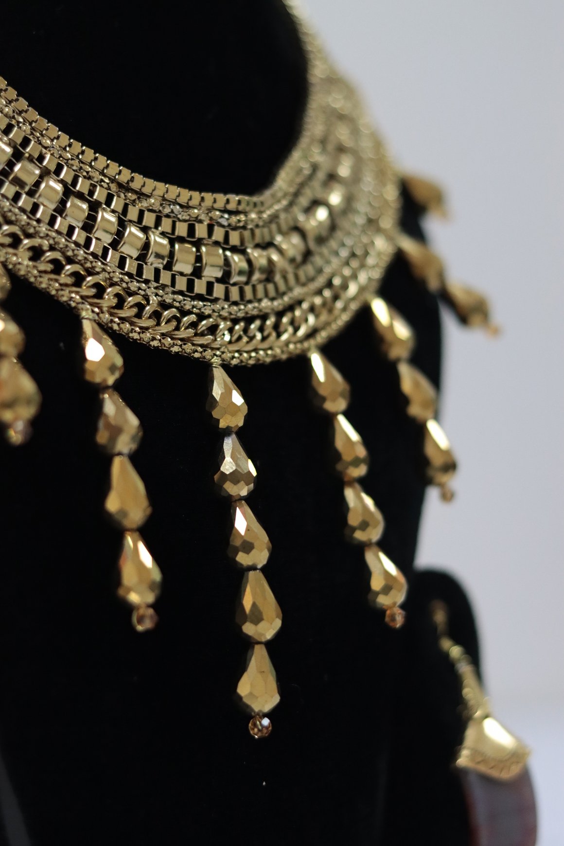Golden Fringe Choker Set