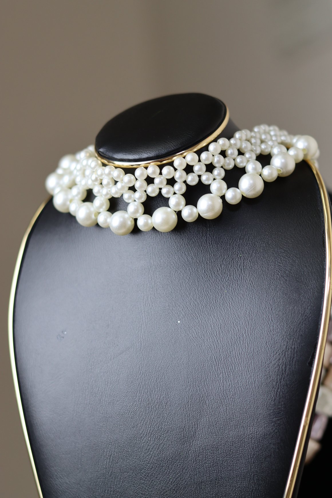Intricate Pearl Web Choker