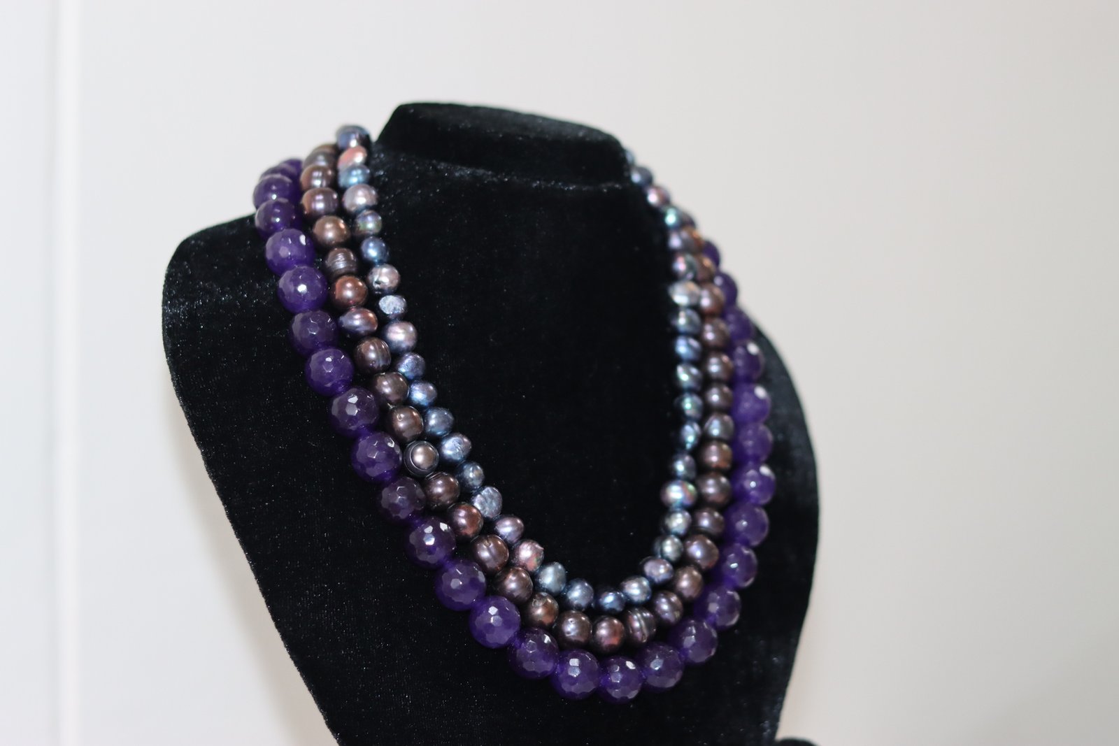 Purple Pearl Layered Necklace
