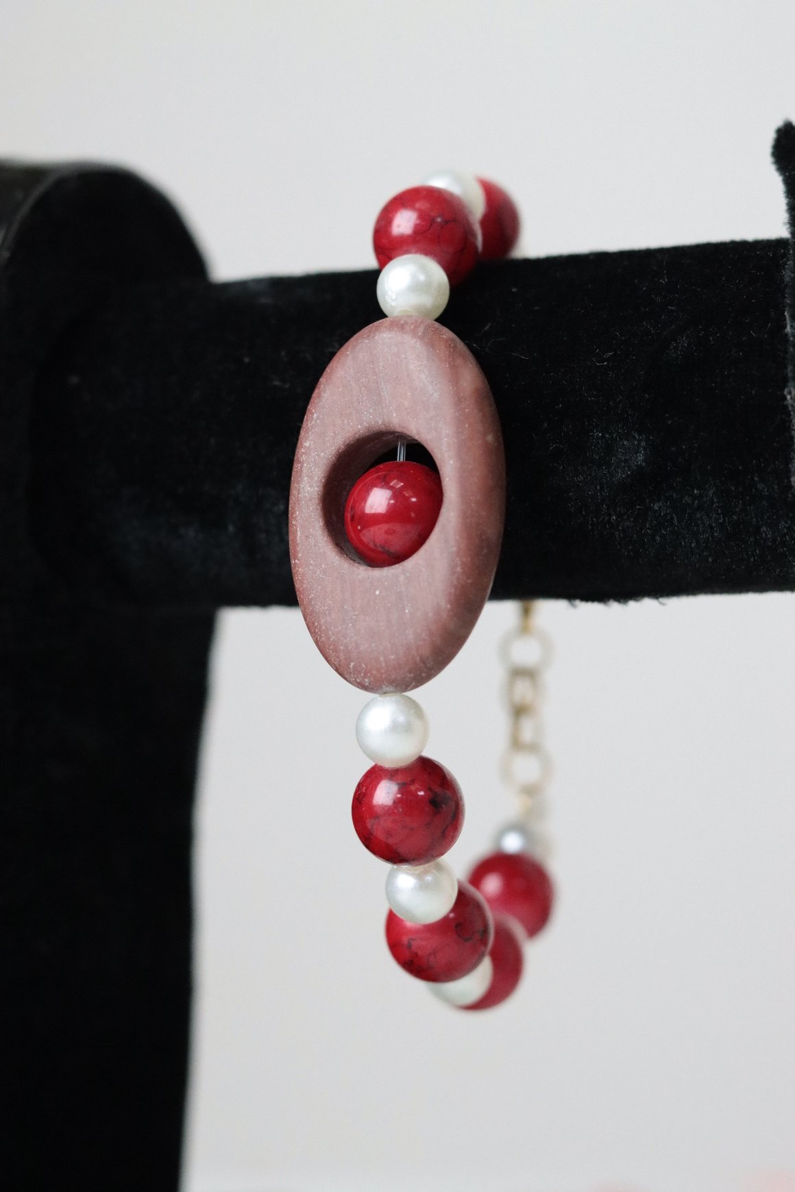 Ruby Wood-Tone Charm Bracelet