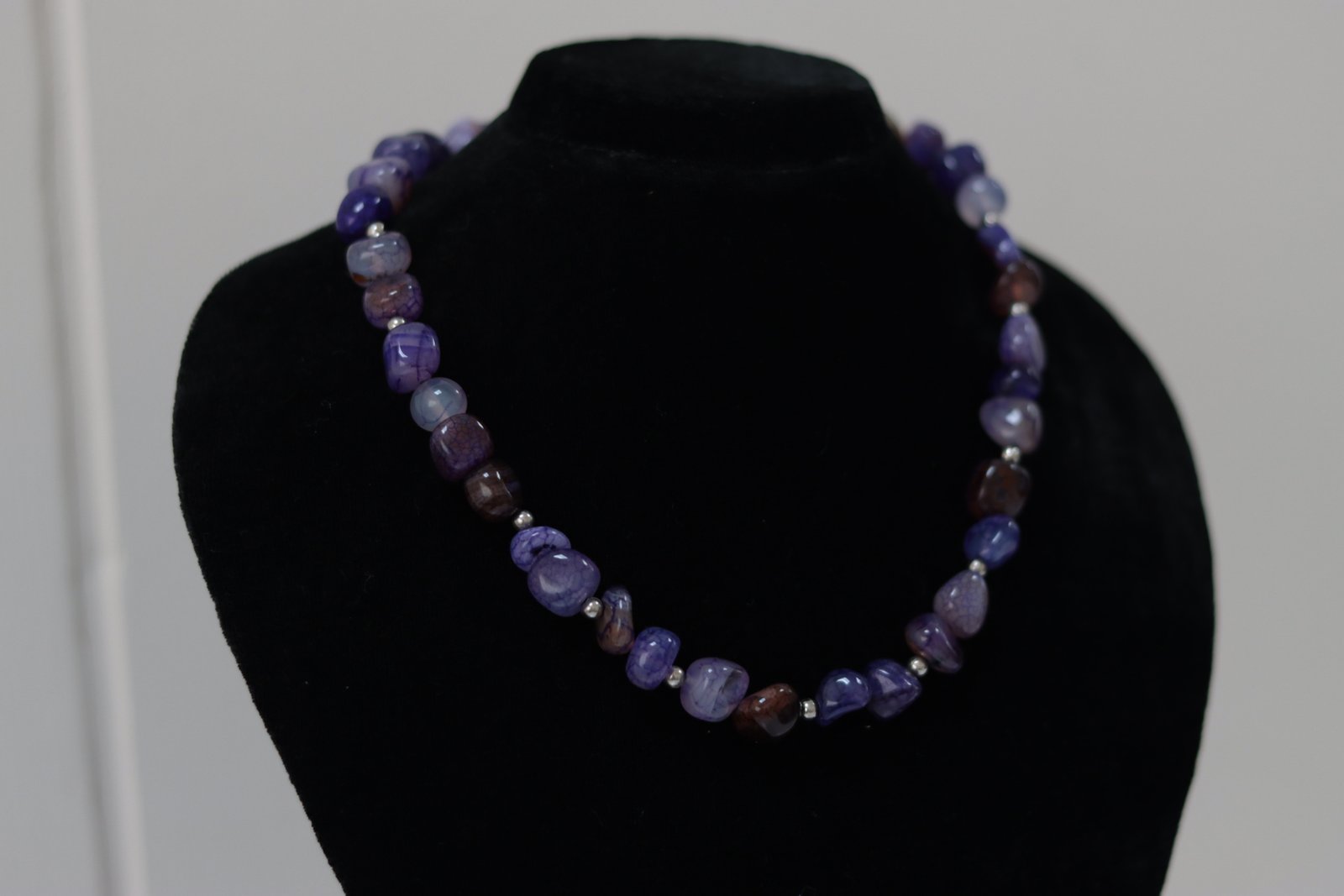 Purple Agate Pebble Necklace