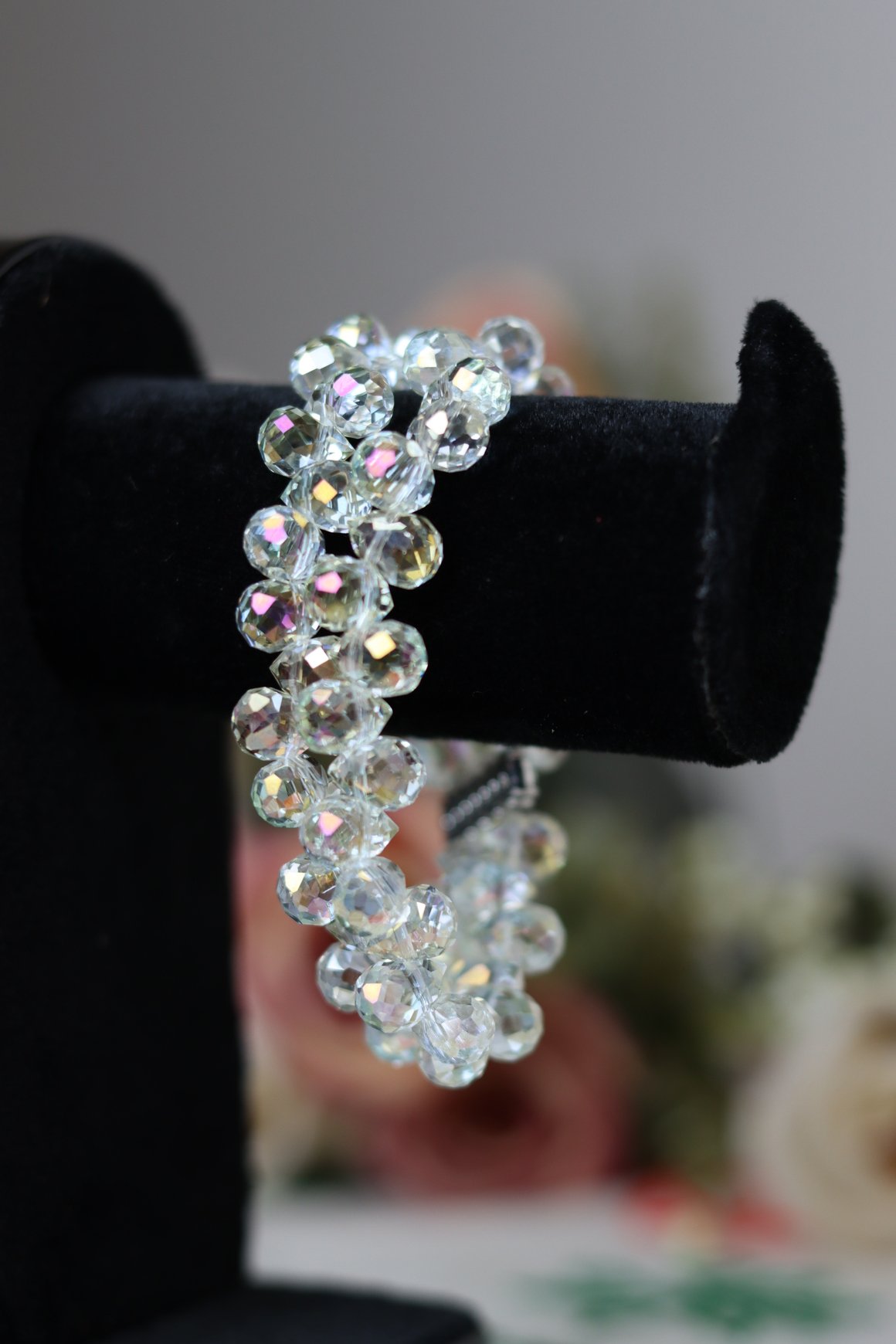 Iridescent Crystal Mesh Bracelet